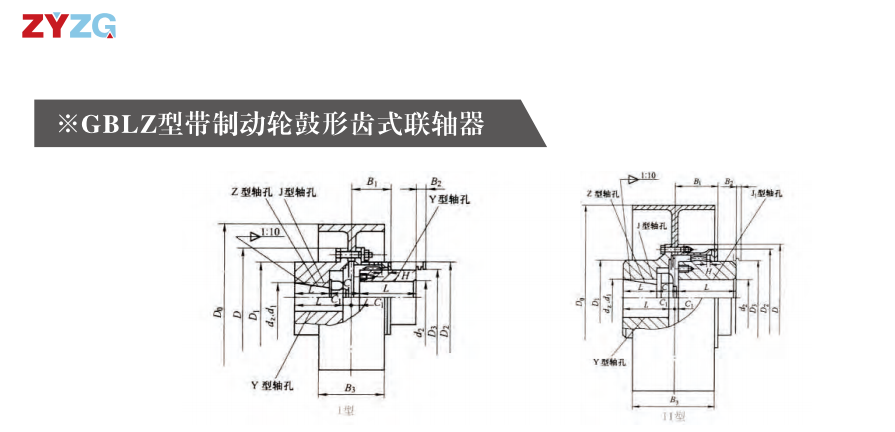 GBLZ 型帶製動輪鼓形齒式聯軸器