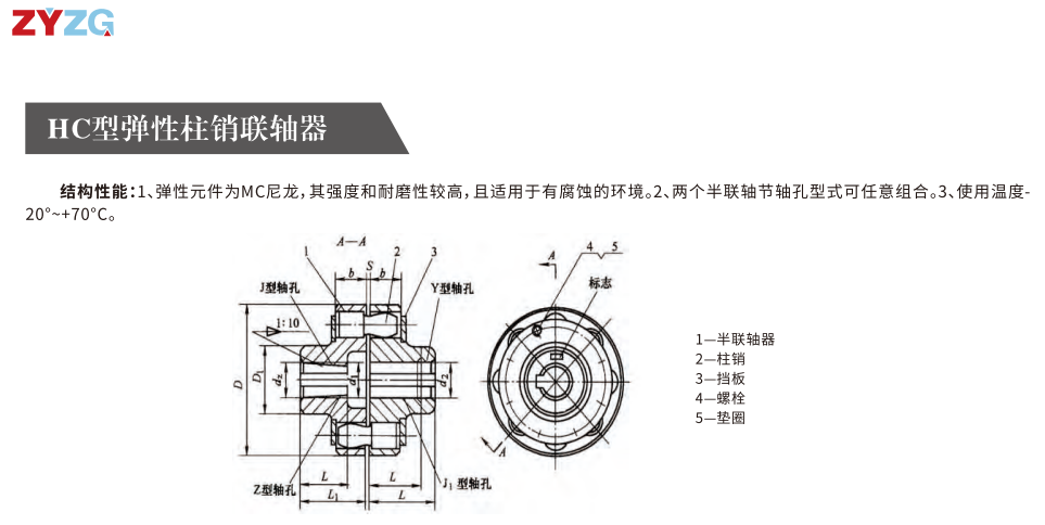 HCL型帶製動輪彈性柱銷聯軸器