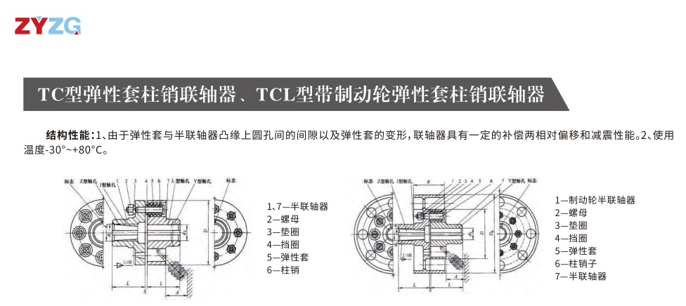 TCL型帶製動輪彈性套柱銷聯軸器